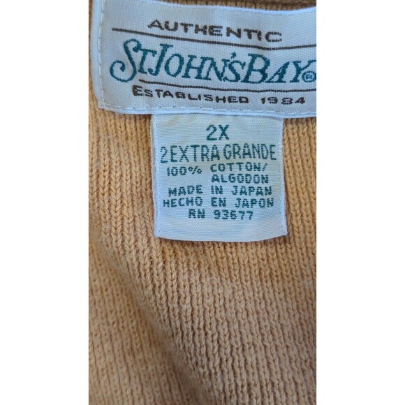 St. Johns Bay Long Sleeve Cotton Sweater Womens 2X Plus Lace Up V-neck - Picture 3 of 6
